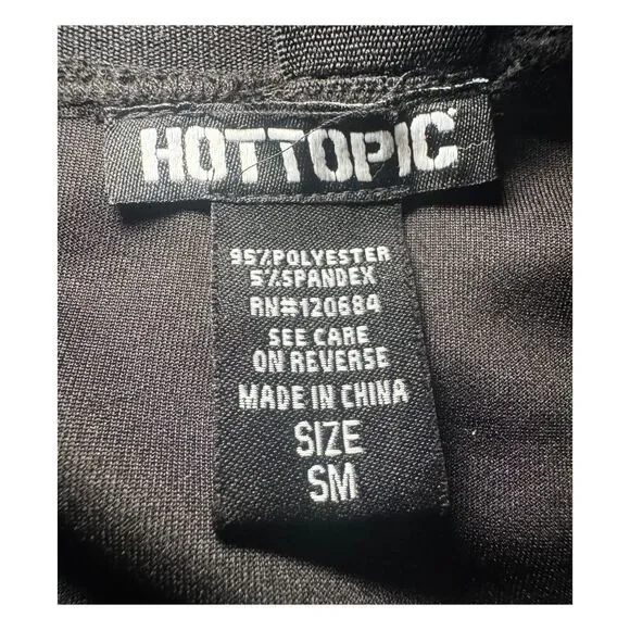 Black Hot Topic XS S M Mini Cage Mesh Witchy Alt Goth Emo Scene Suspender Skirt - Picture 5 of 5